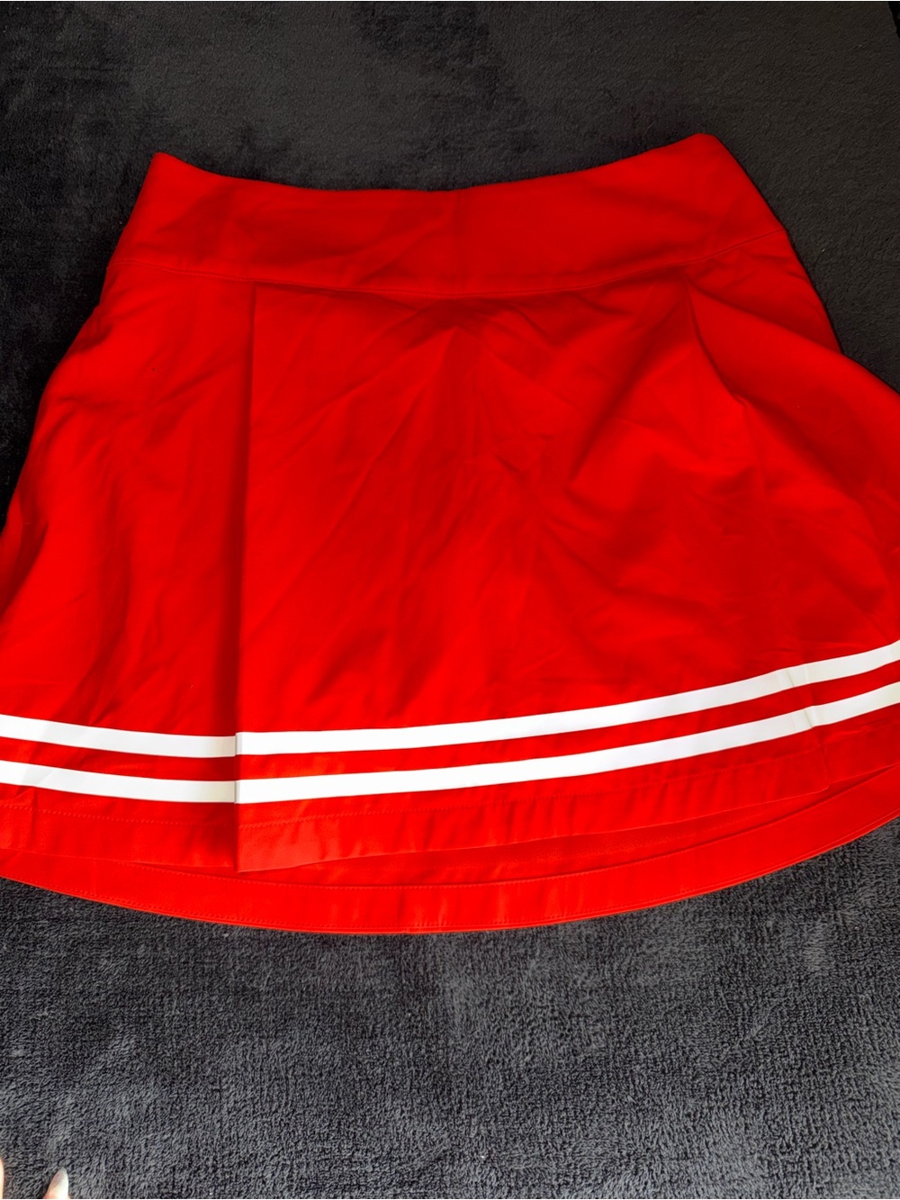 CALIA by Carrie Underwood Red Circle Skater Skirt with White Stripe Accents